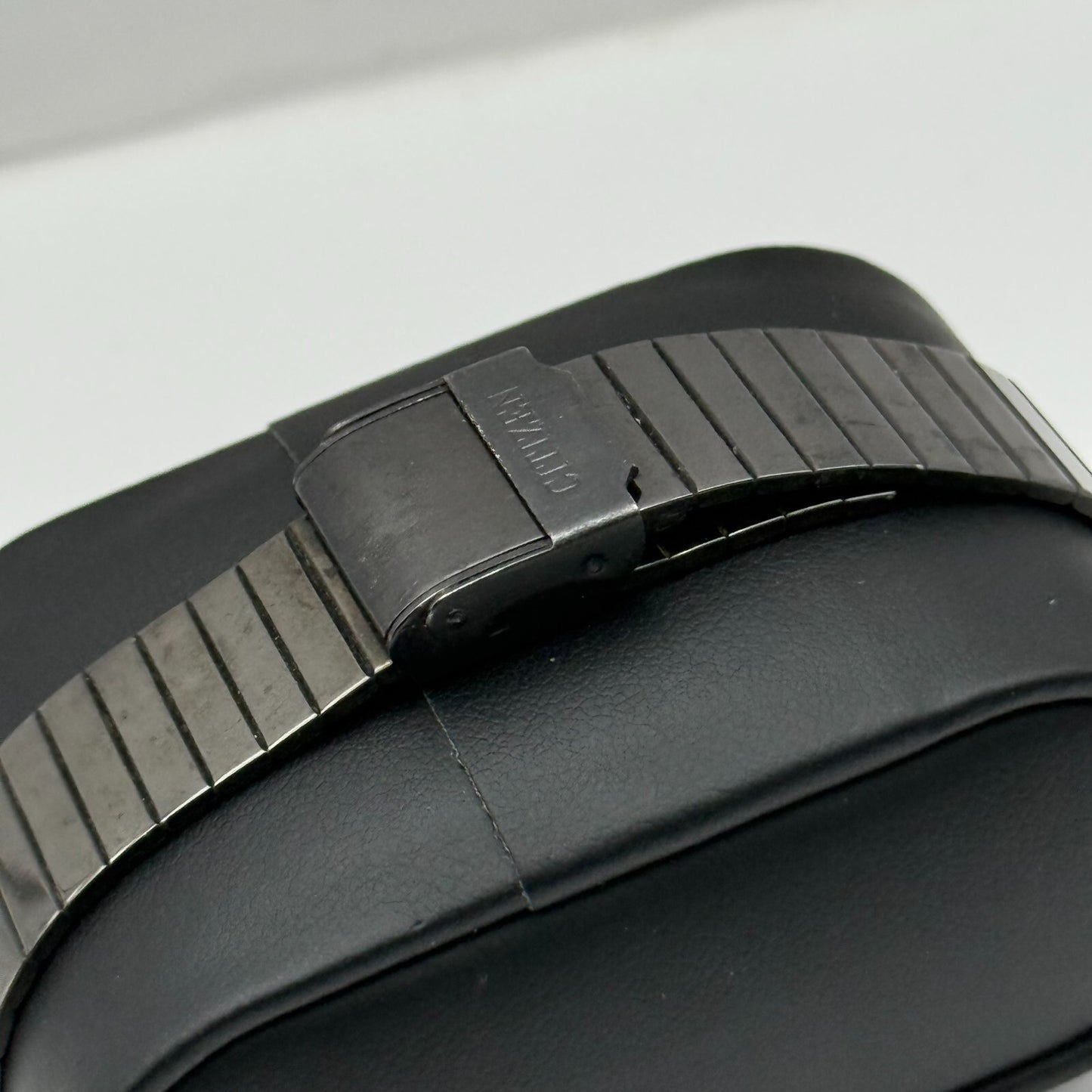 22mm Working Vintage Ladies Citizen CQ Black Dial & Strap Quartz Watch 8 Inches