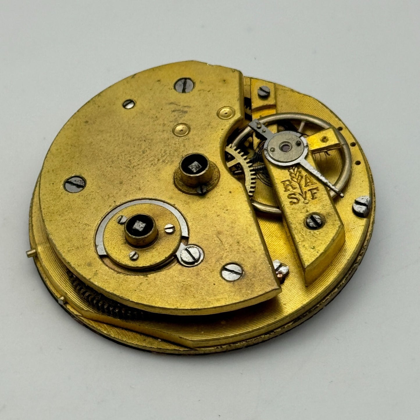 45.7mm Antique Key Wound Roman Numerals Dial Pocket Watch Movement PARTS SPARES