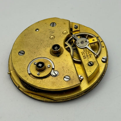 45.7mm Antique Key Wound Roman Numerals Dial Pocket Watch Movement PARTS SPARES