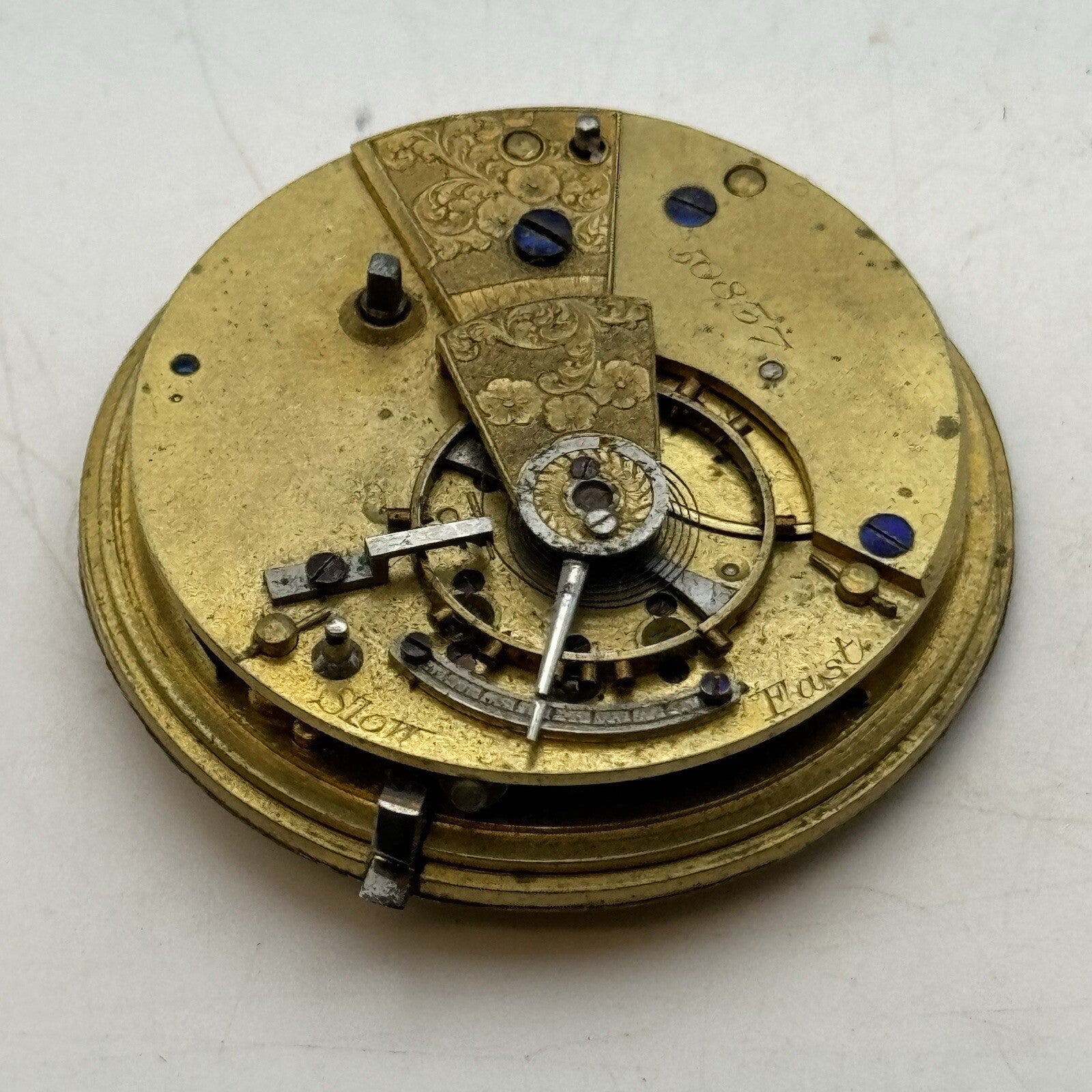41.4mm Unidentified Fusee No Chain Pocket Watch Movement FOR PARTS