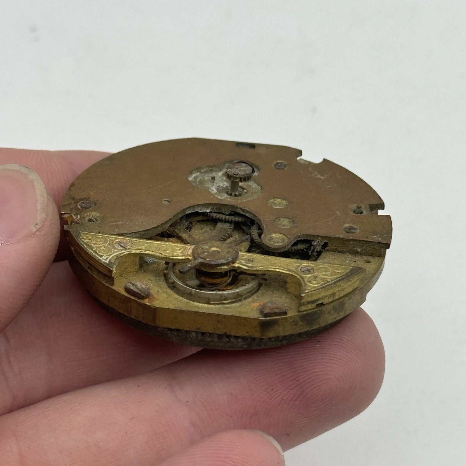 43.5mm Antique Hebdomas 8 Days Pocket Watch Movement To Restore Parts Repair