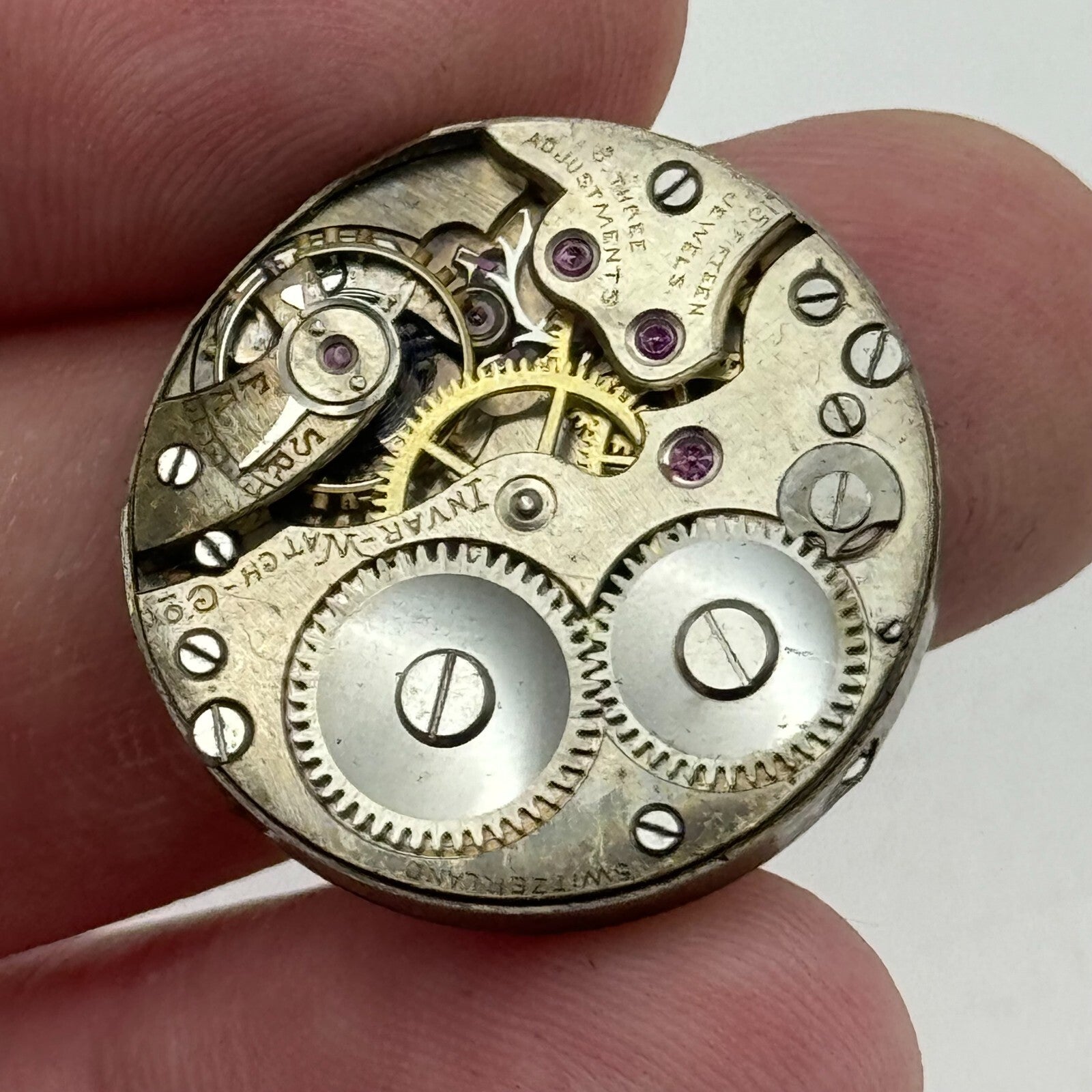 25mm Invar Watch Co 15 Jewels Quality Trench Watch Movement Manual Wind PARTS
