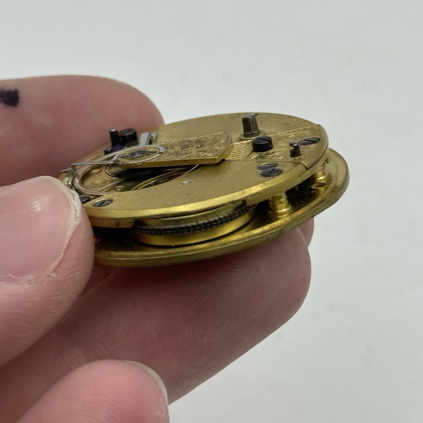 36mm Running Antique Quality English Fusee Pocket Watch Movement -  TO RESTORE
