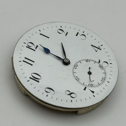 43.1mm Vintage Open Face Swiss Made Pocket Watch Movement PARTS REPAIR SPARES