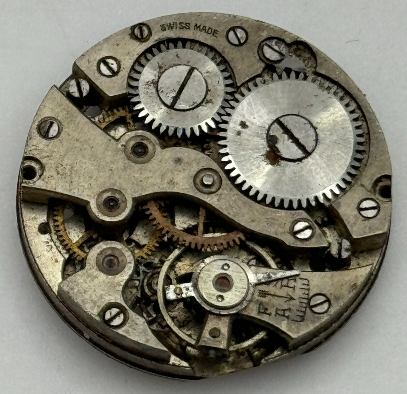 23.6mm Unidentified Swiss Made Vintage Manual Wind Watch Movement PARTS SPARES