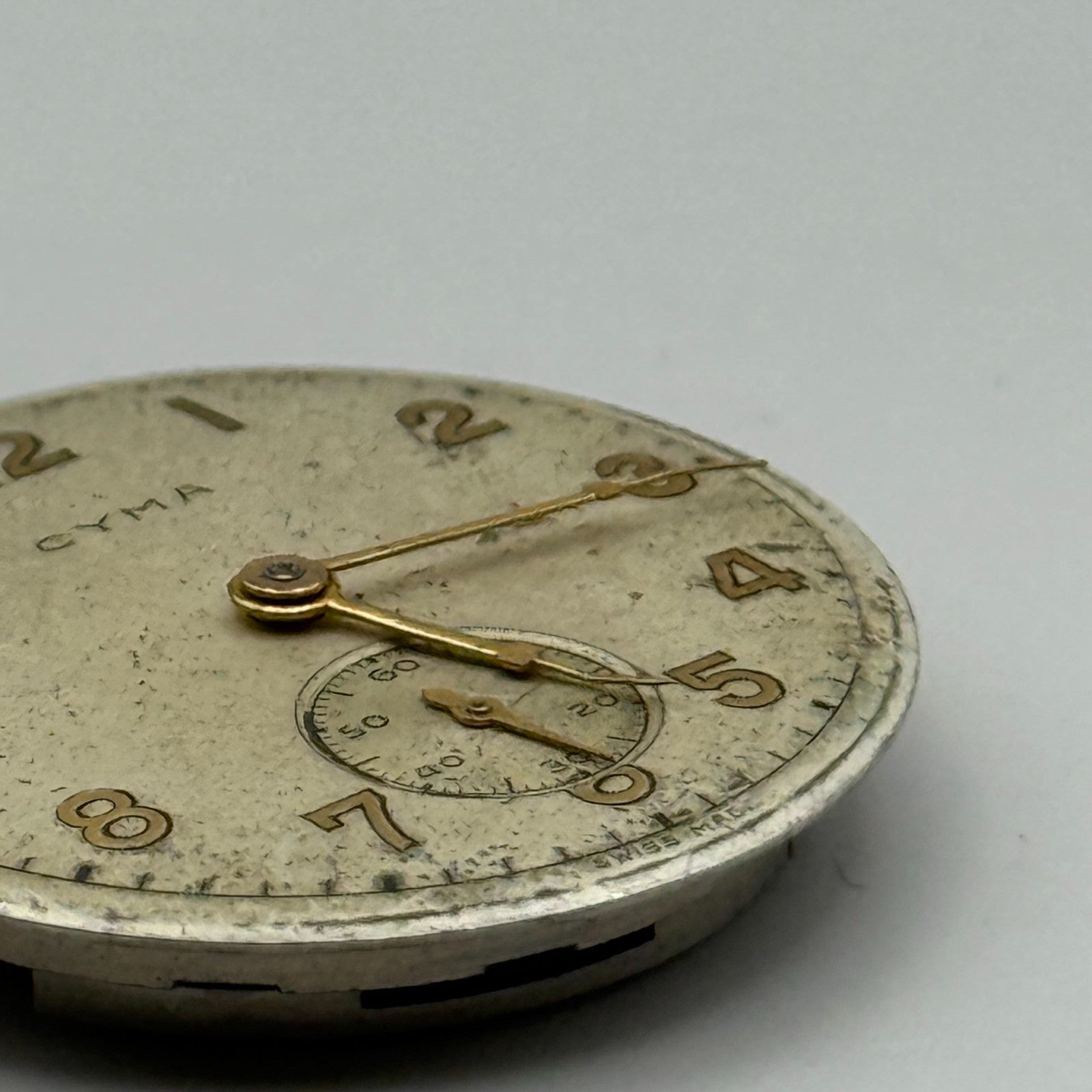 Cyma 162 Watch Movement Manual Wind Vintage Swiss 15 Jewels Parts Repair 23.5mm