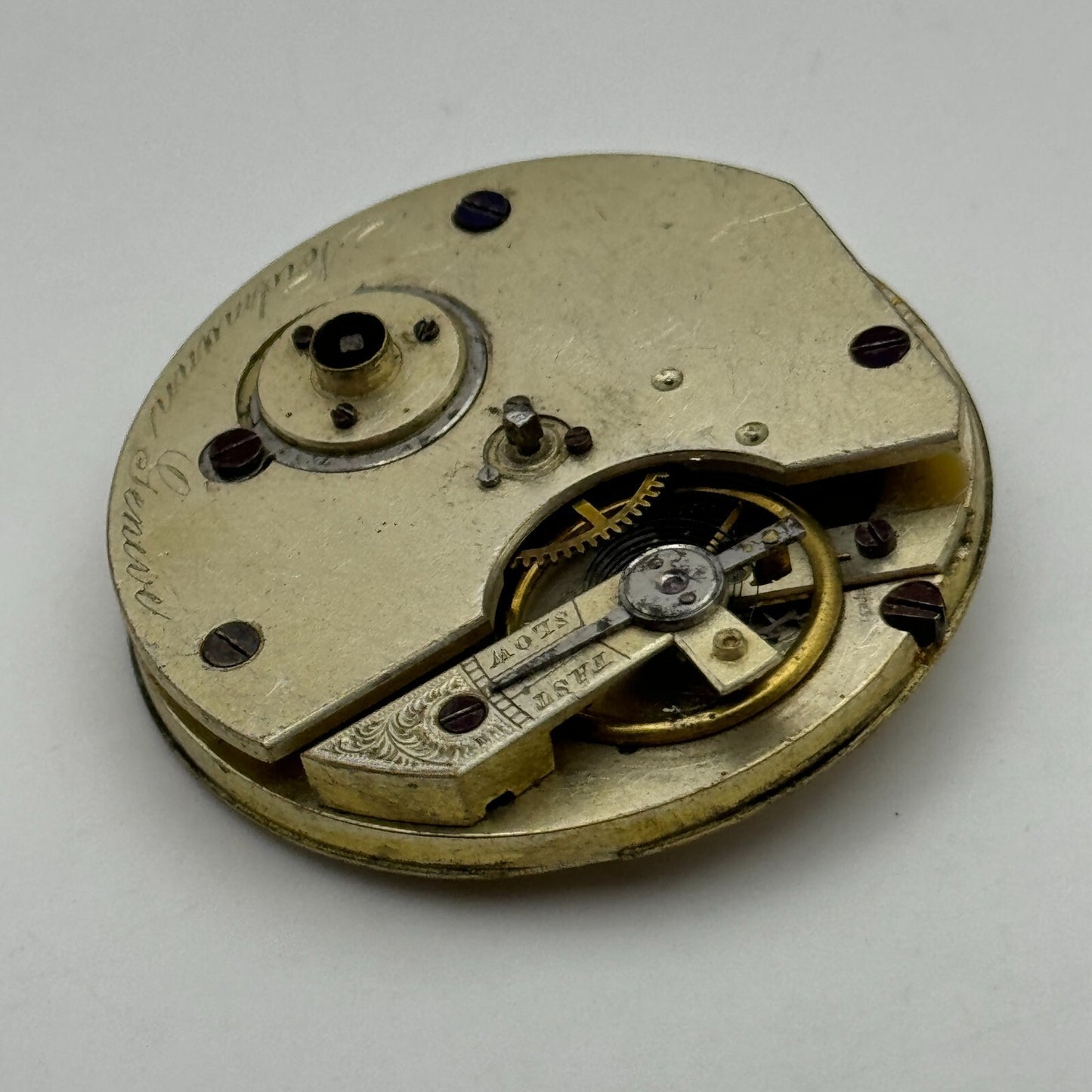 40.7mm Antique Nordmann Geneve Key Wound Pocket Watch Movement PARTS REPAIR