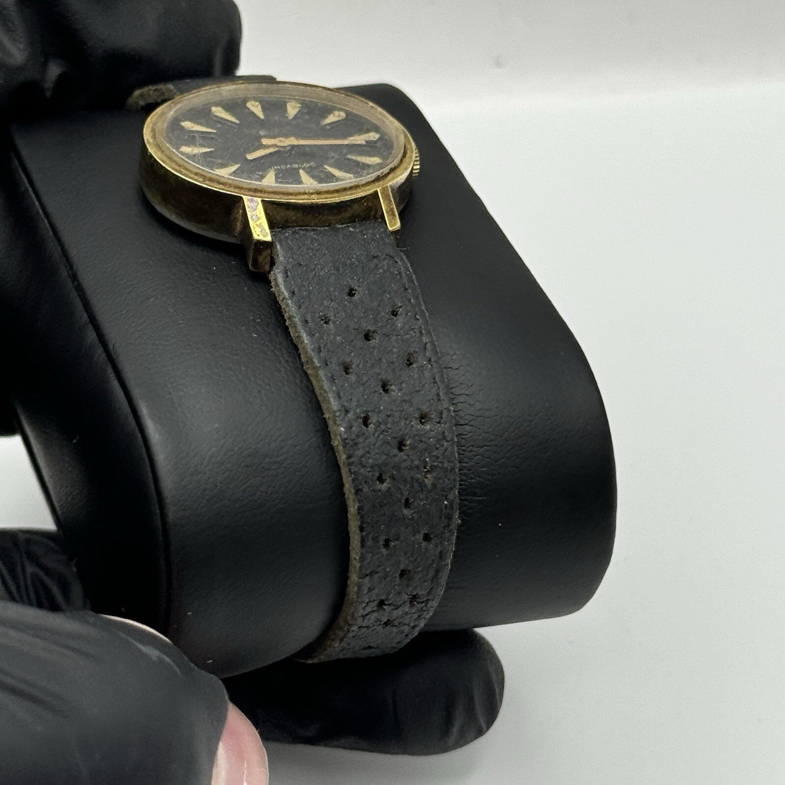 27mm Ladies Manual Wind Excalibur Black Dial Swiss Watch To Repair Non Working