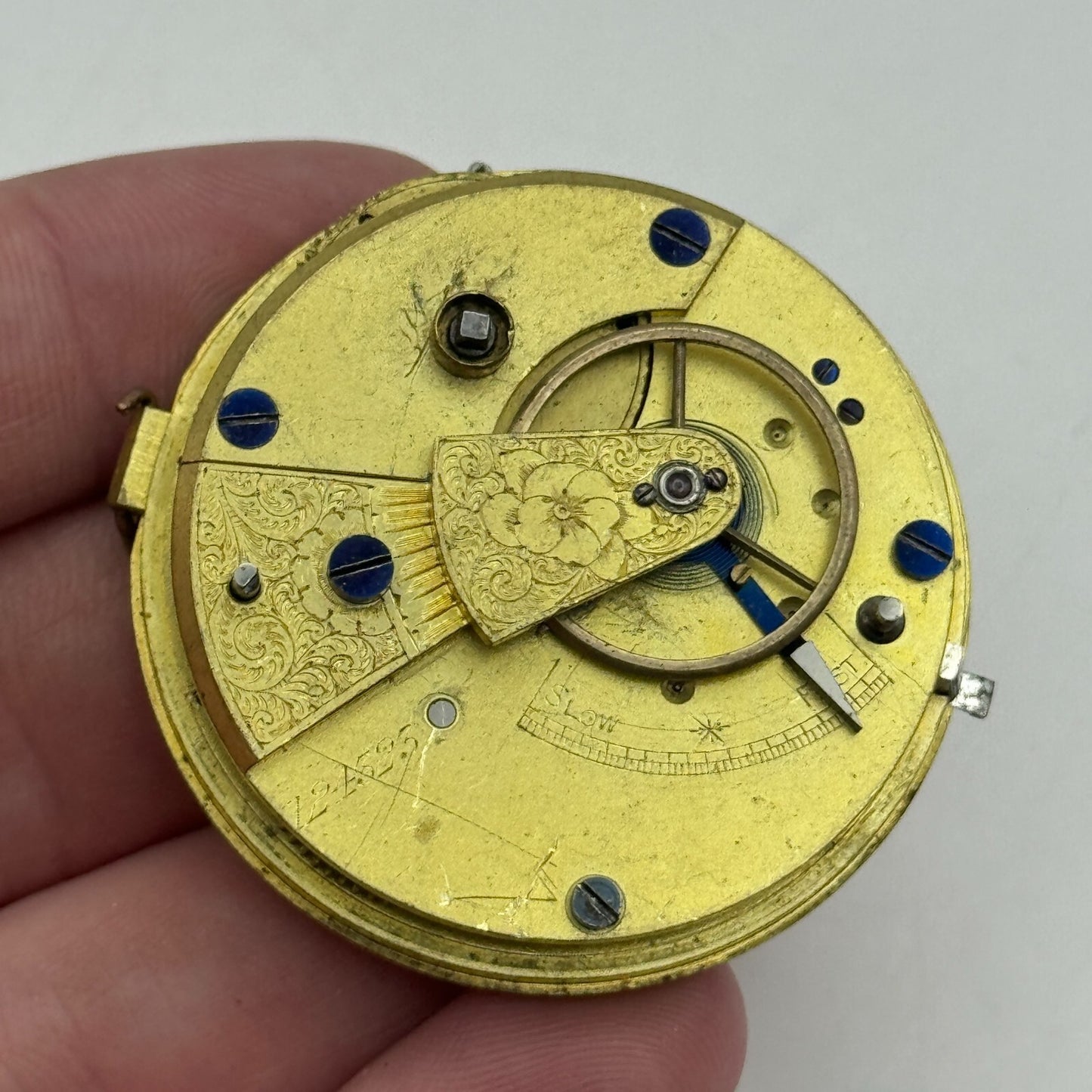 43.2mm Antique Key Wound Pocket Watch Movement PARTS REPAIR SPARES