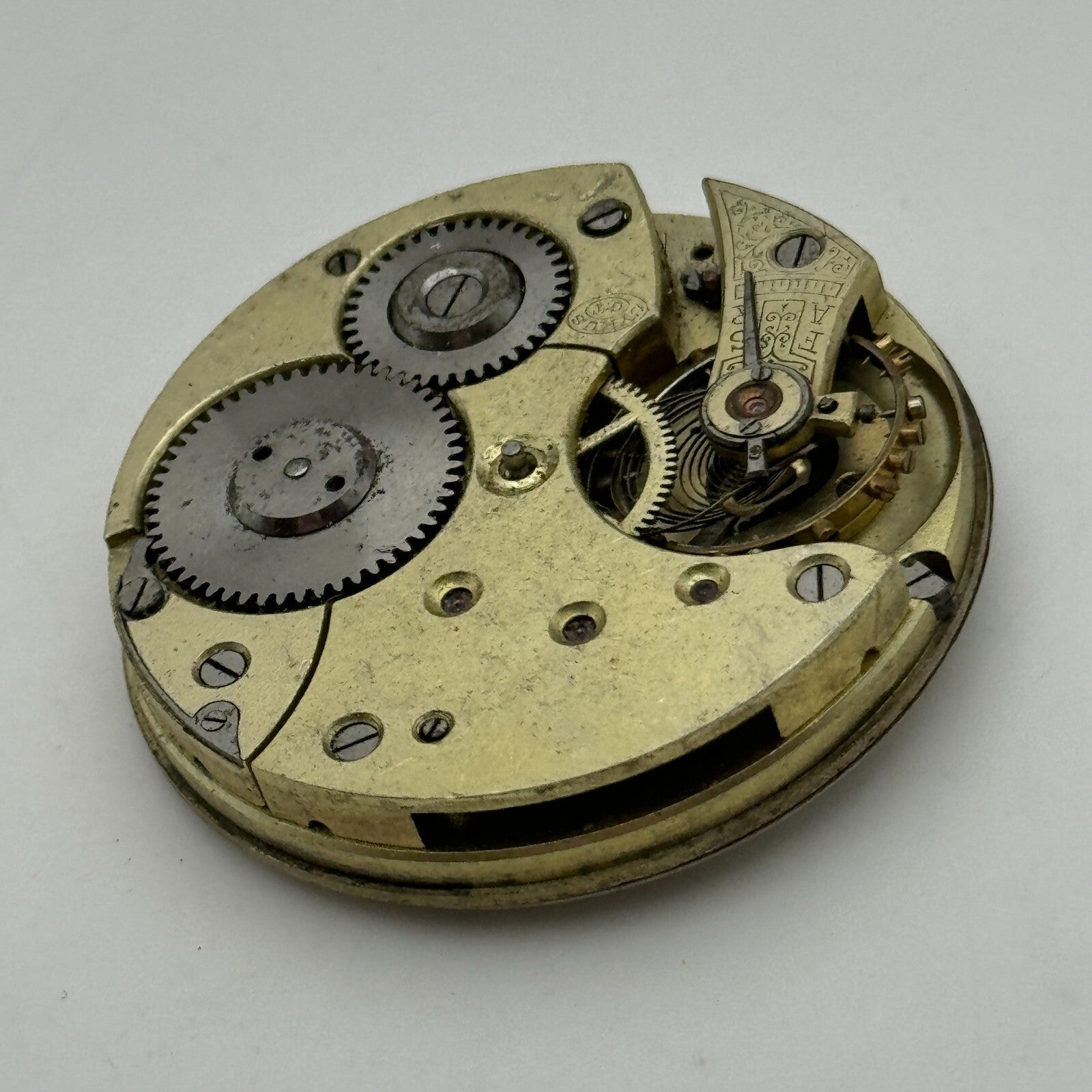 43.1mm Antique Open Face Cyrus GT Pocket Watch Movement PARTS REPAIR