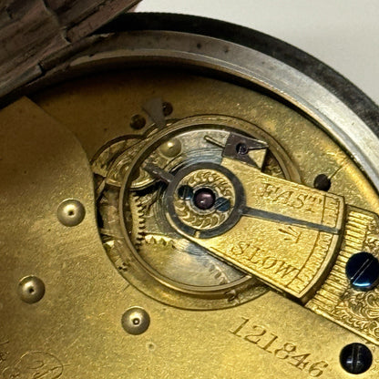 Pin Set Sterling Silver 3/4 Plate Lever English Watch LTD Pocket Watch TO REPAIR