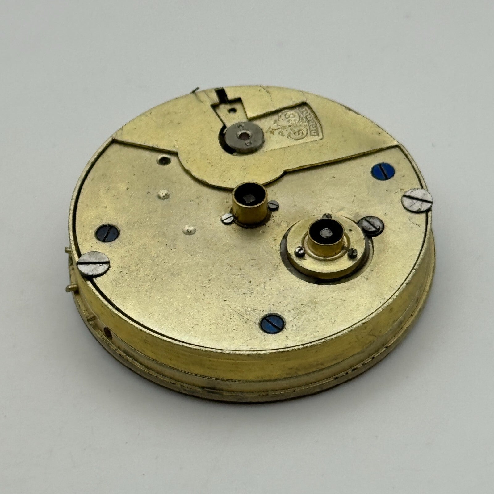 44.7mm Antique Kay Worcester Key Wound Pocket Watch Movement Dial PARTS REPAIR