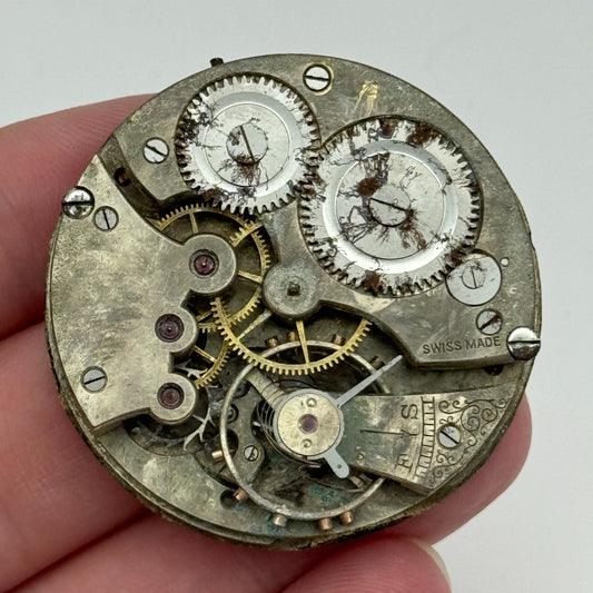 42.3mm J Hewitt Coventry Unique Swiss Made Hunter Pocket Watch Movement PARTS