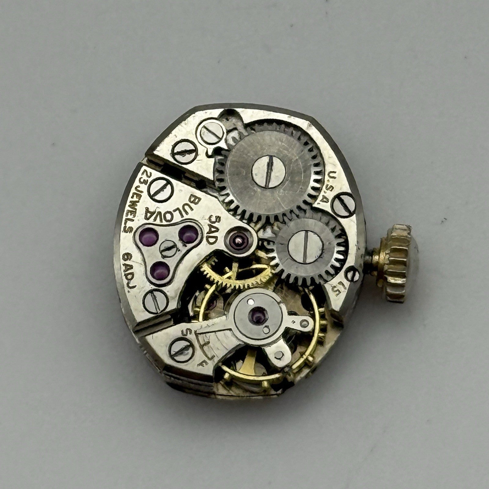 13.1mm Running Vintage Ladies Bulova 5AD Manual Wind Swiss Watch Movement PARTS