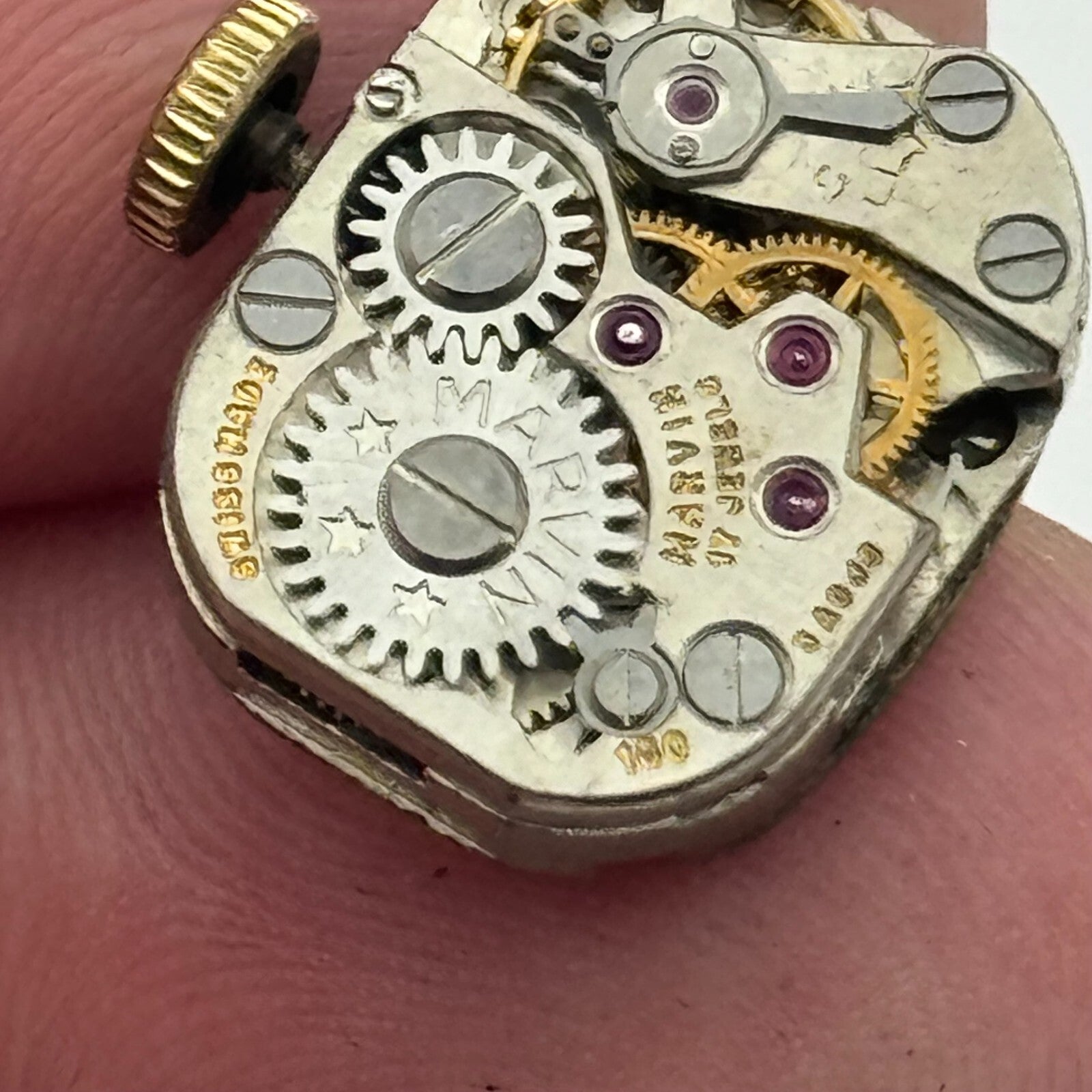 12.1mm Running Marvin Cal 160 Manual Wind 17 Jewels Swiss Watch Movement PARTS