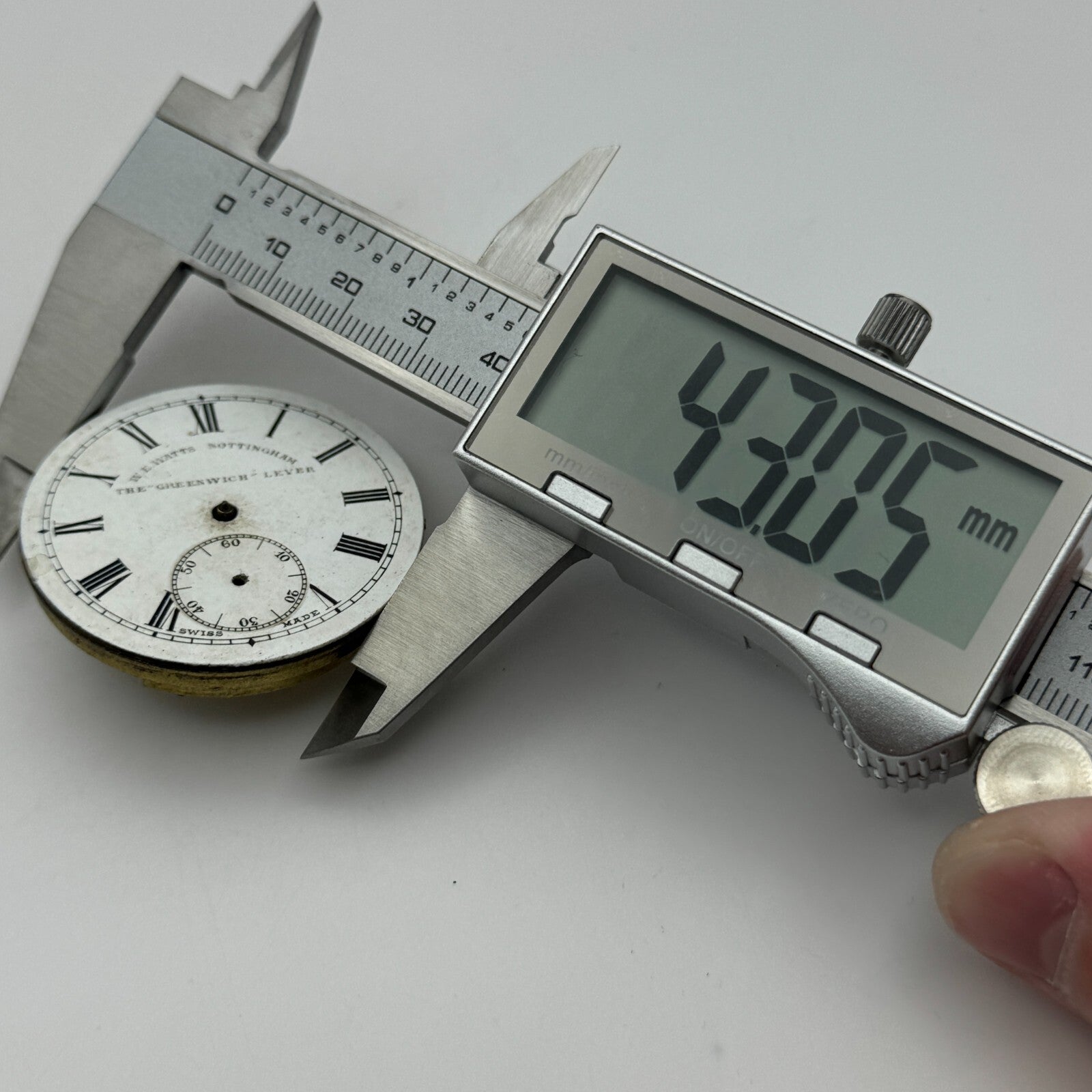 43mm Antique W E Watts The Greenwich Lever Key Wound Pocket Watch Movement PARTS