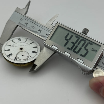 43mm Antique W E Watts The Greenwich Lever Key Wound Pocket Watch Movement PARTS