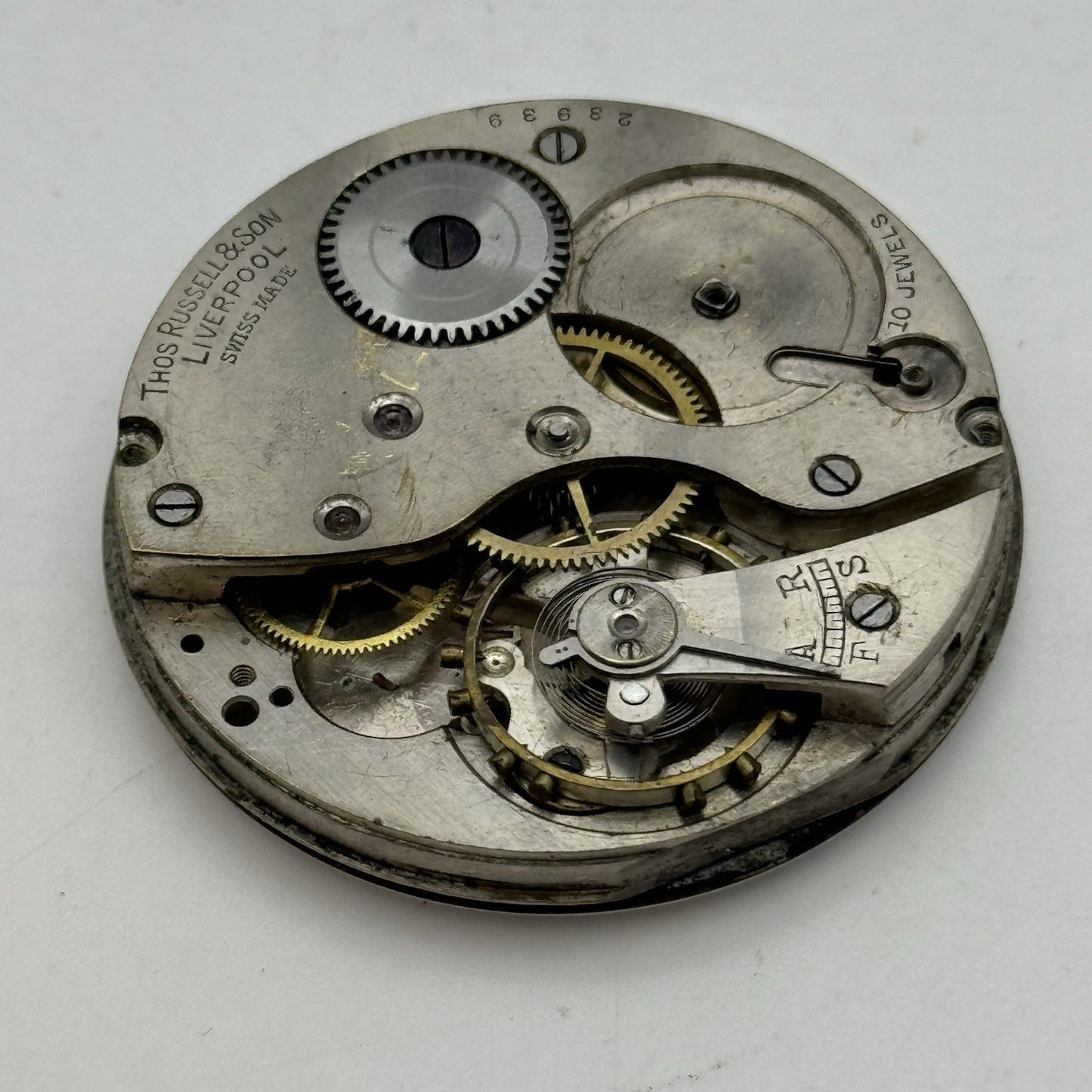 42.8mm Thomas Russell Liverpool Tempus Fugit Hunter Pocket Watch Movement PARTS
