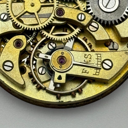 29.8mm Rare Antique Stauffer S S & Co Centre Seconds Trench Watch Movement PARTS