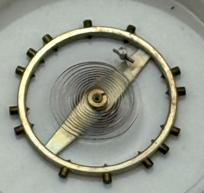 Peseux 320 330 Balance Wheel Complete And Spring 454 M Watch Movement Parts NOS