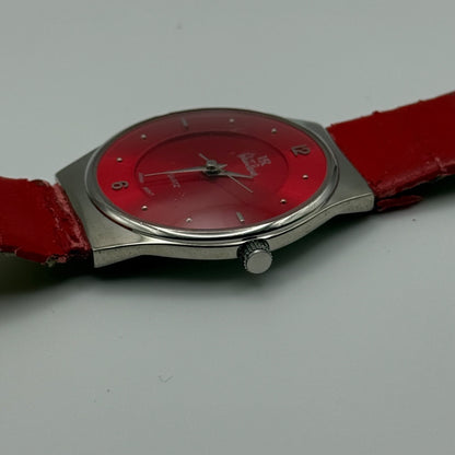 32mm Working Valentin Ramos Ladies 32mm Quartz Watch Needs New Strap Red Dial