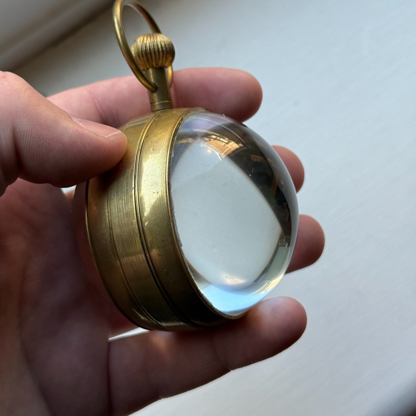 Roskopf Pocket Watch Unusual Fhf St 96 Magnifier Round Vintage To Repair Parts