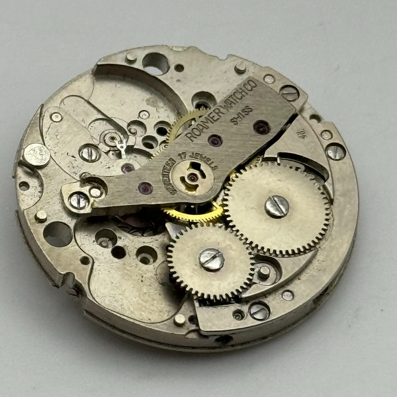 26mm Men's Roamer Cal 43 Partial Manual Wind Watch Movement Swiss Made PARTS