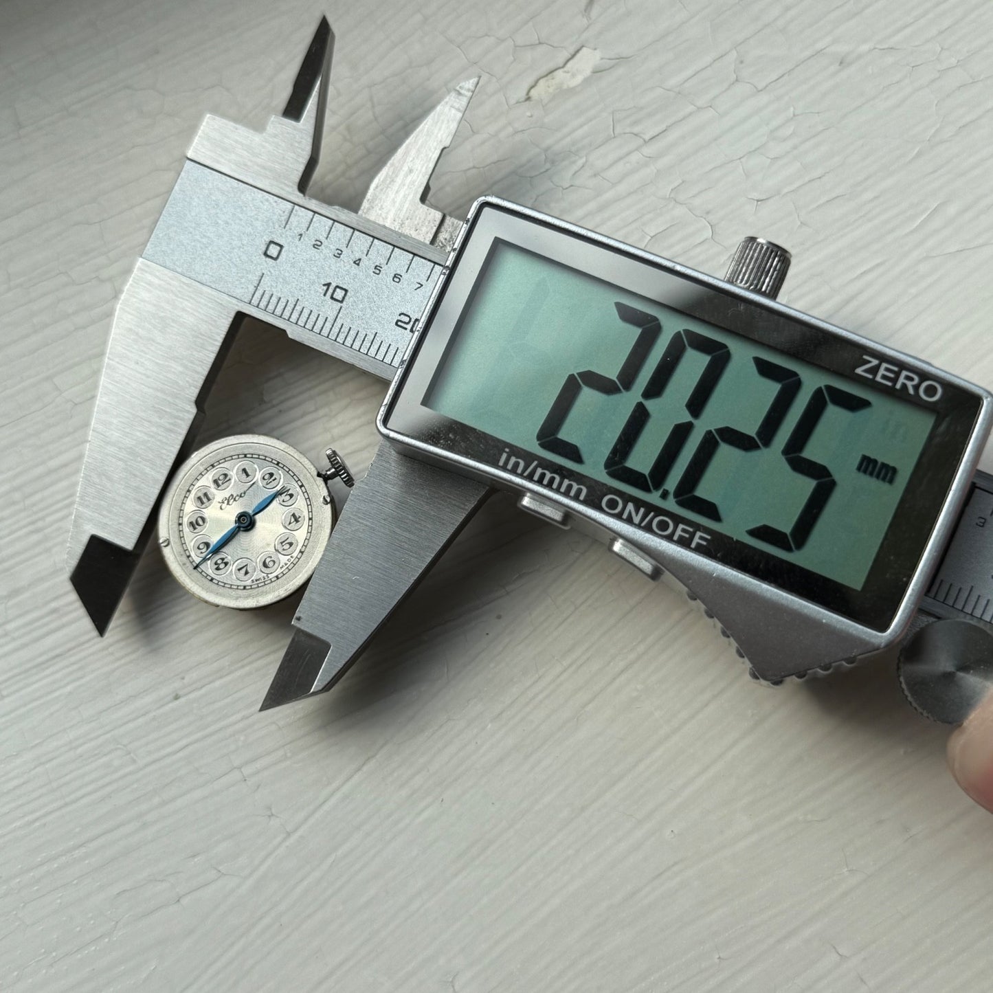 22mm Vintage Elco Bullseye Silver Ring Dial Manual Wind Watch PARTS / REPAIR