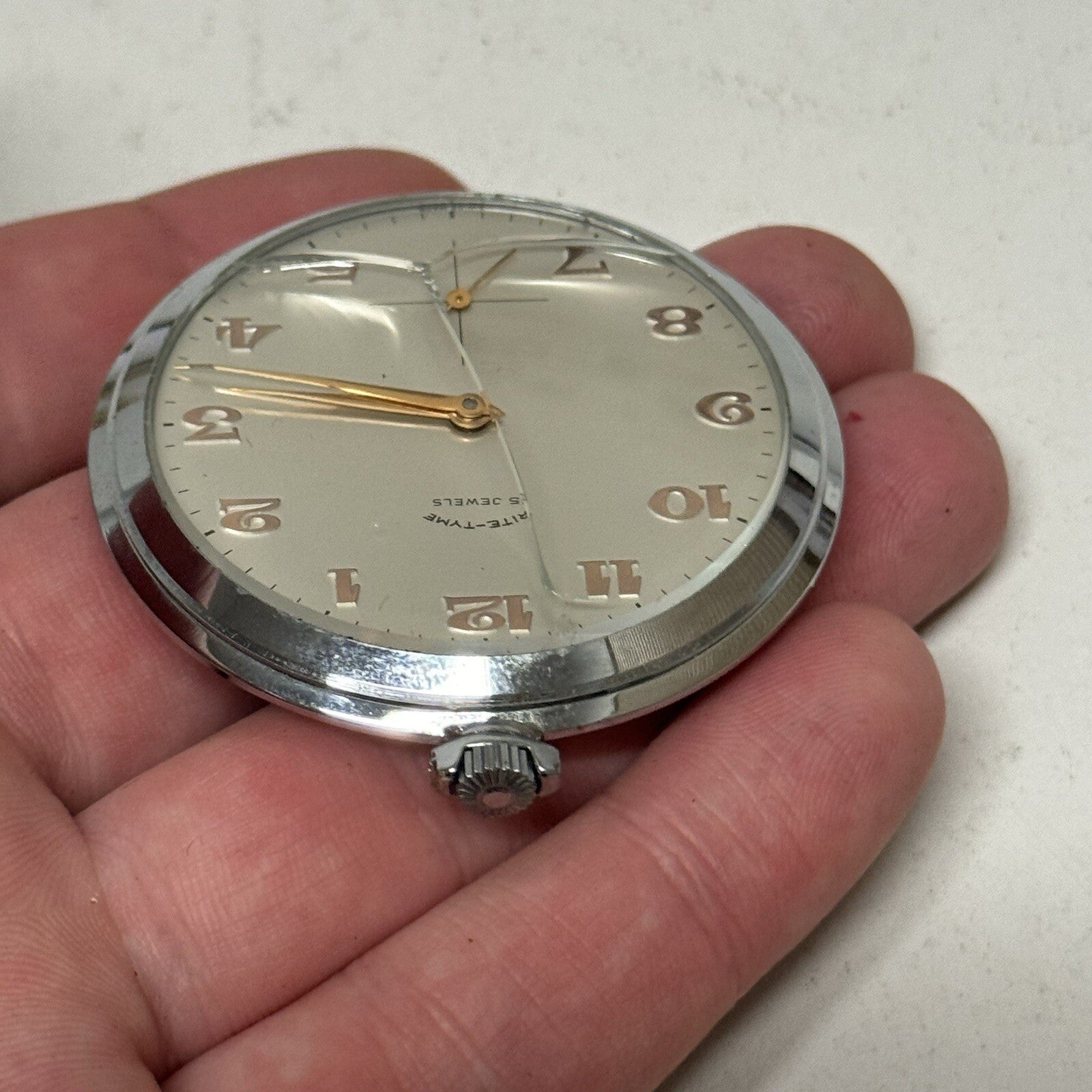 49mm Vintage NEW OLD STOCK Rite - Tyme Open Face Subdial Pocket Watch TO SERVICE