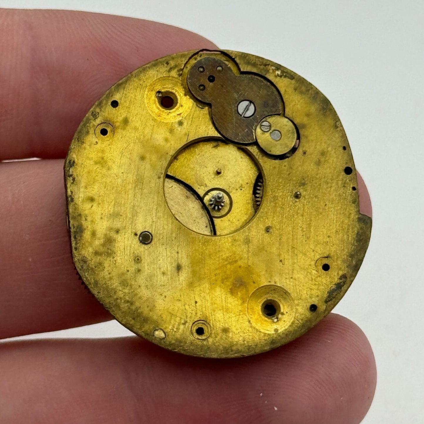 35.4mm Antique Unidentified Key Wound Pocket Watch Movement PARTS REPAIR SPARES