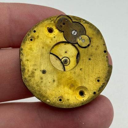 35.4mm Antique Unidentified Key Wound Pocket Watch Movement PARTS REPAIR SPARES