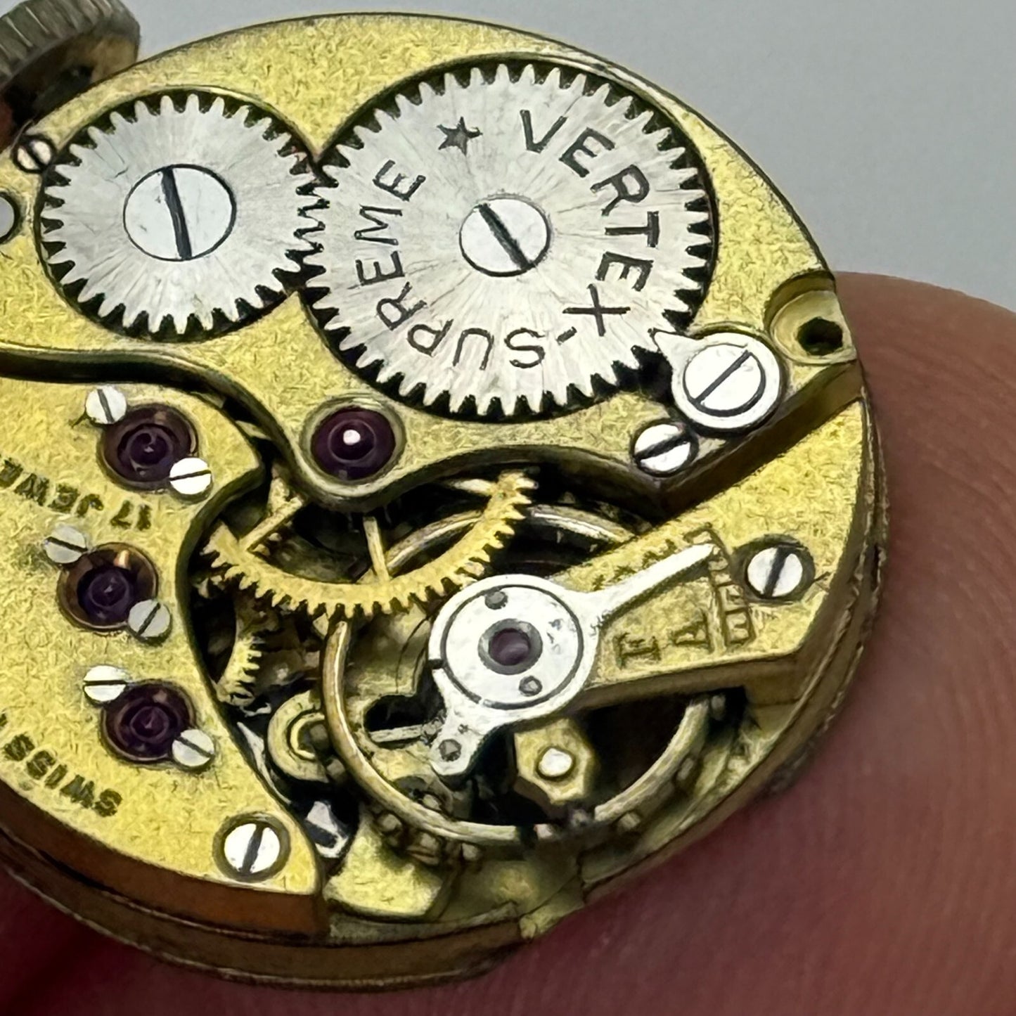 19.6mm Vintage High Grade Vertex Supreme Manual Wind Watch Movement PARTS REPAIR