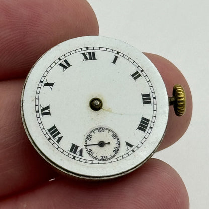 23.6mm Unidentified Balance Intact Trench Watch Movement Manual Wind Swiss PARTS
