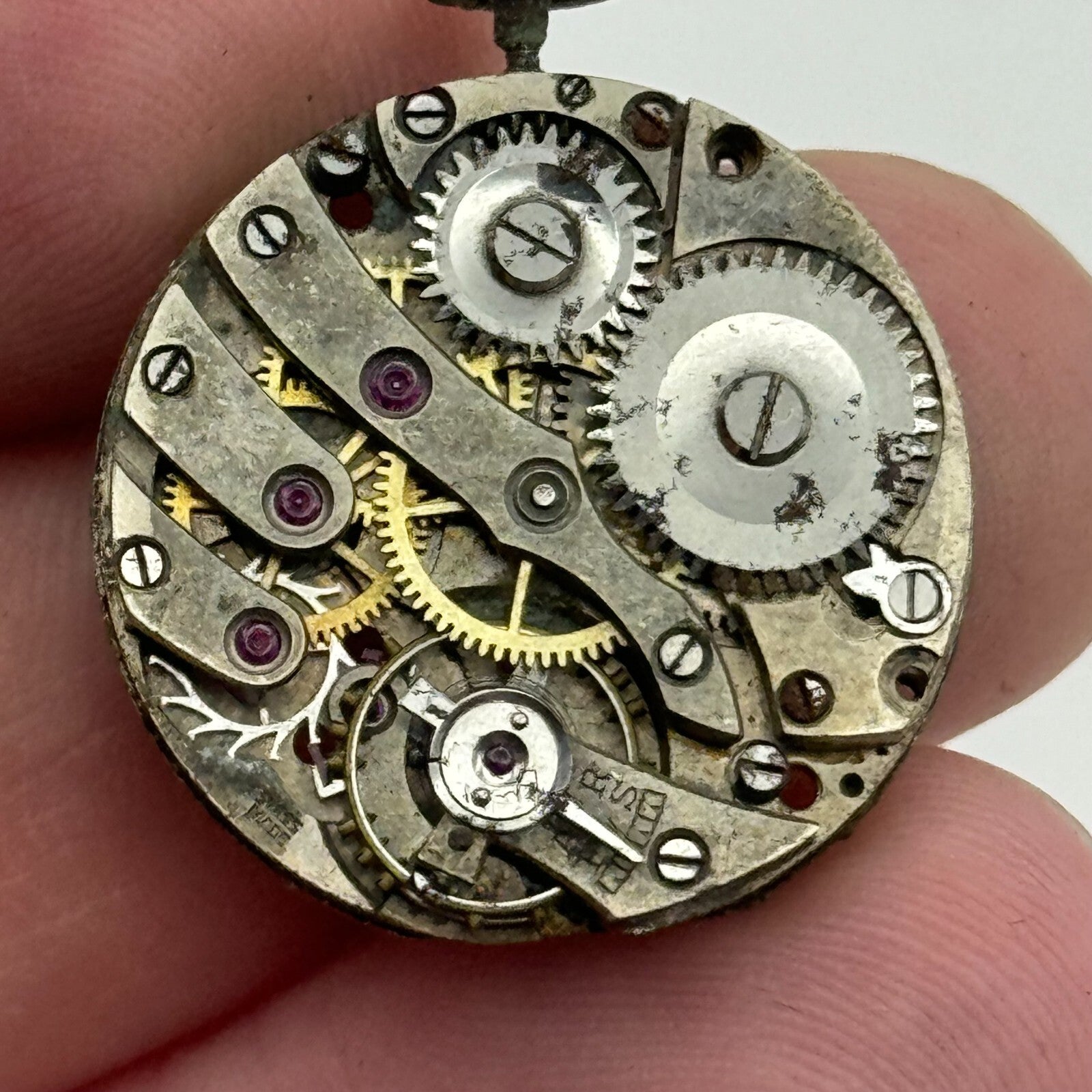 23.7mm AS Trench Watch Movement Balance Intact Swiss Manual Wind Vintage PARTS