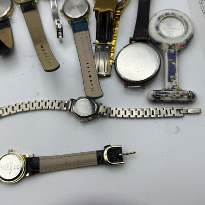 Bundle Of 16 Quartz Watches Modern / Vintage Untested Parts / Repair / Crafts