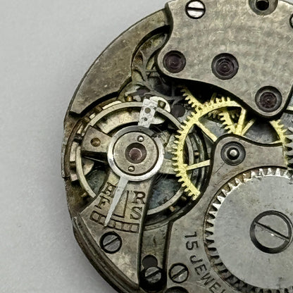 23.6mm Unidentified 15 Jewels Manual Wind Watch Movement Swiss Vintage PARTS