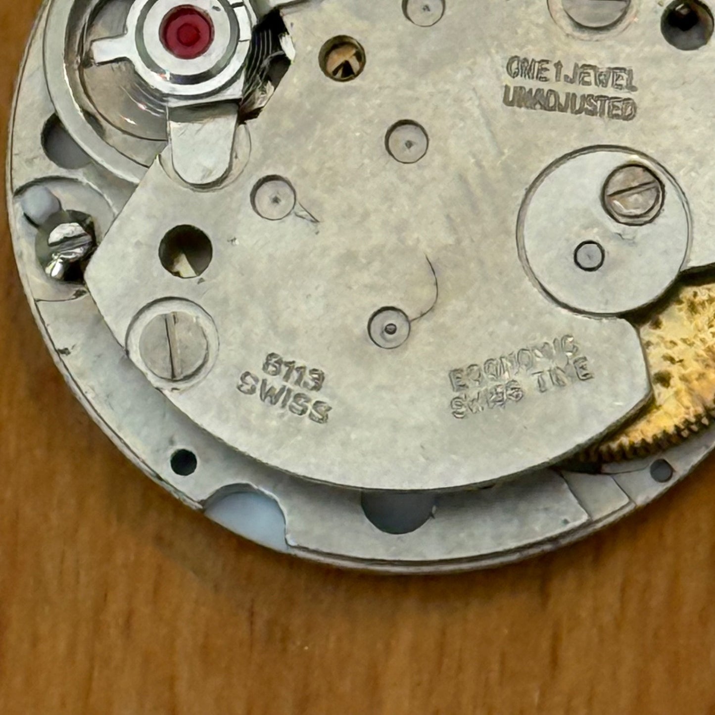 21mm Vintage Trutime Swiss Ronda RE 8133 Manual Wind Watch PARTS / REPAIR