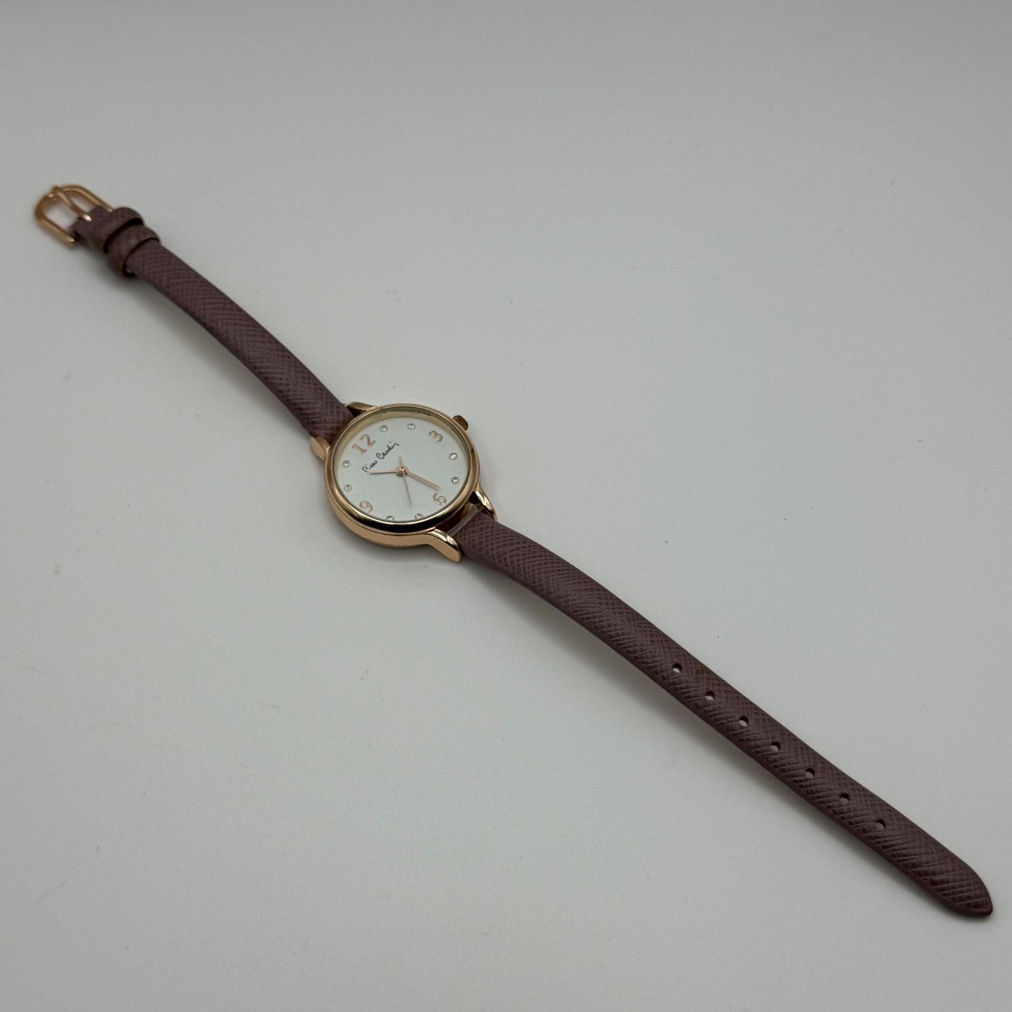 Ladies Pierre Cardin Watch Working New Battery Pink Strap Quartz 28mm