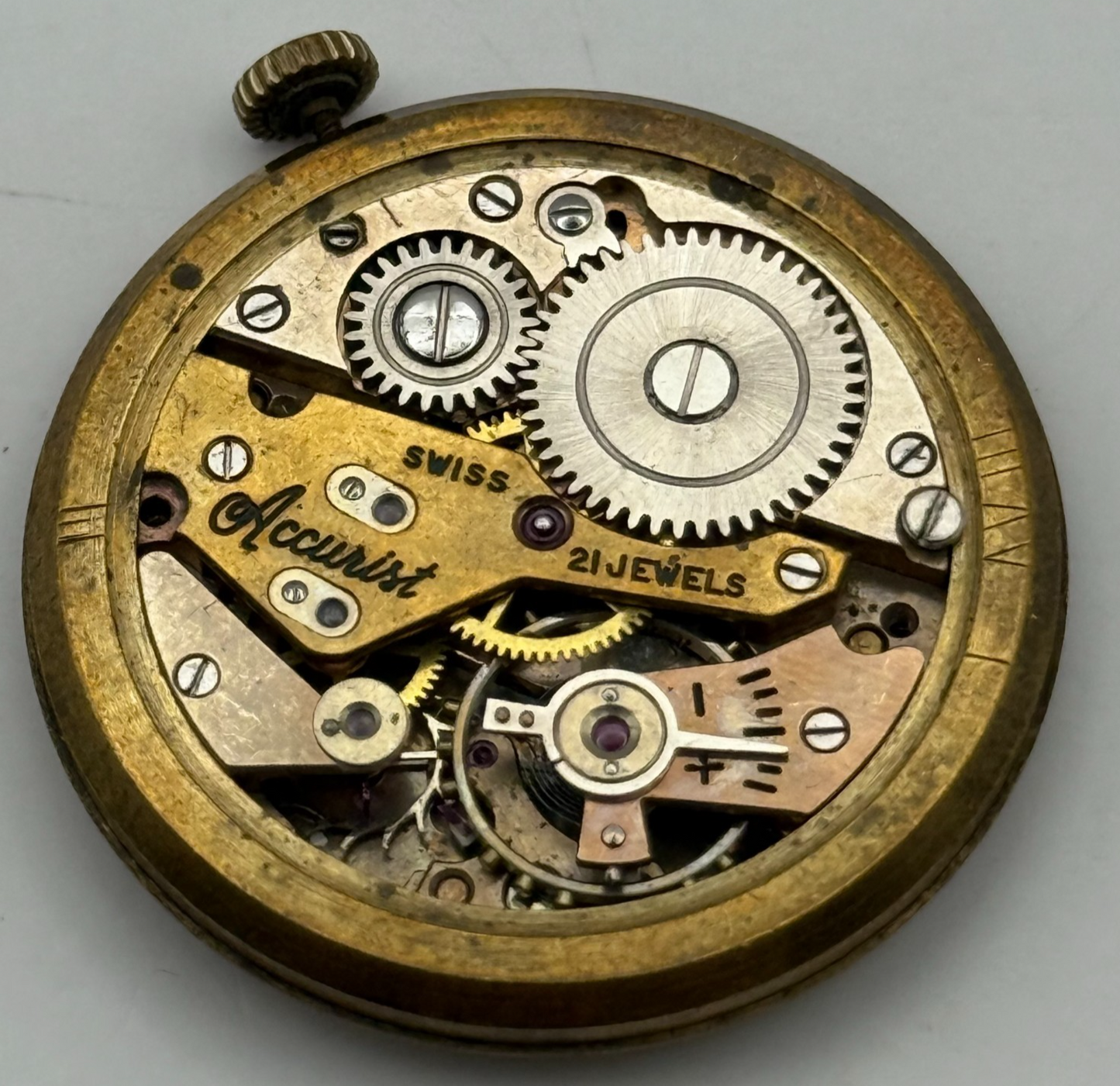 AS 1002 984 Watch Movement Accurist Manual Wind Vintage Parts Repair 29.8mm