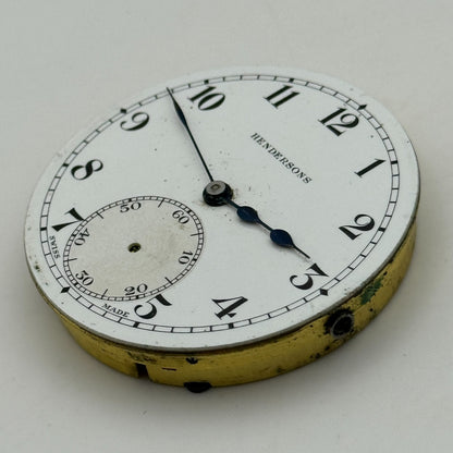 42.9mm High Grade Hendersons 17 Jewels Balance Ok Hunter Pocket Watch Movement