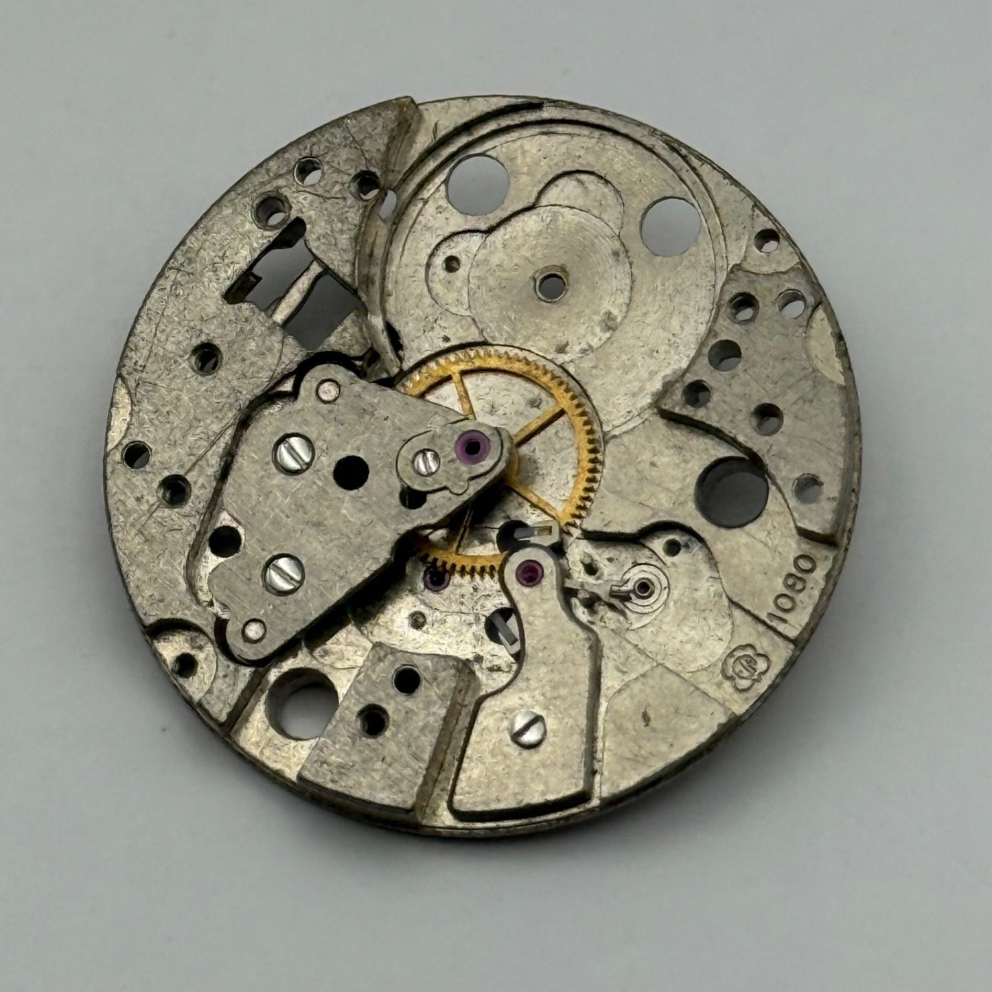 ETA 1080 Watch Movement Manual Wind Vintage Swiss Incomplete Parts Repair 23.6mm