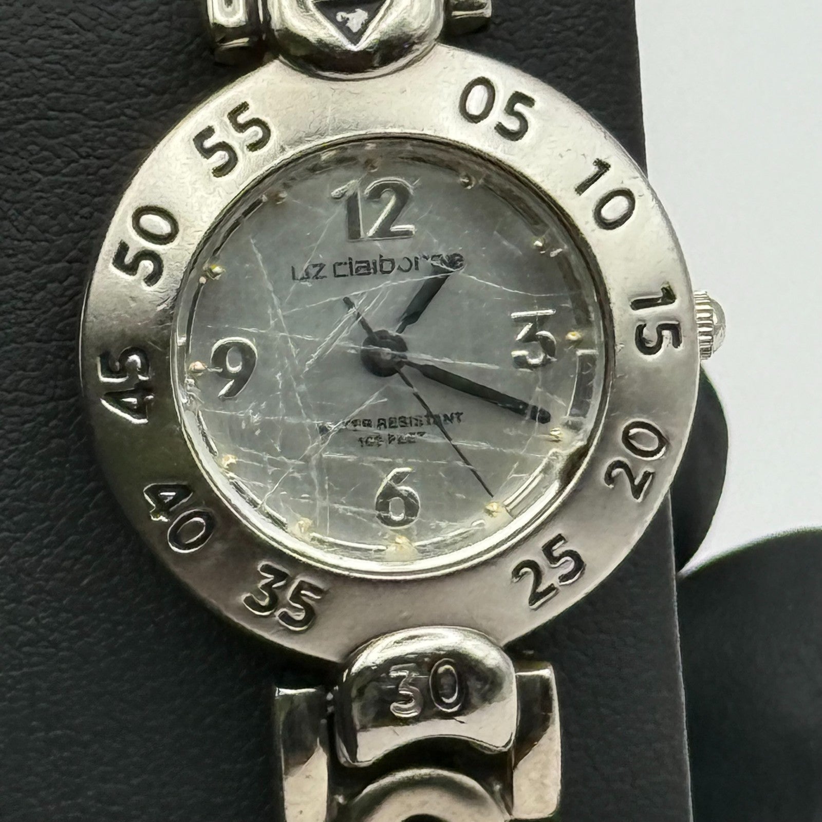 Liz Claiborne Ladies Quartz Watch Silver Tone Bracelet Japan Working 26mm