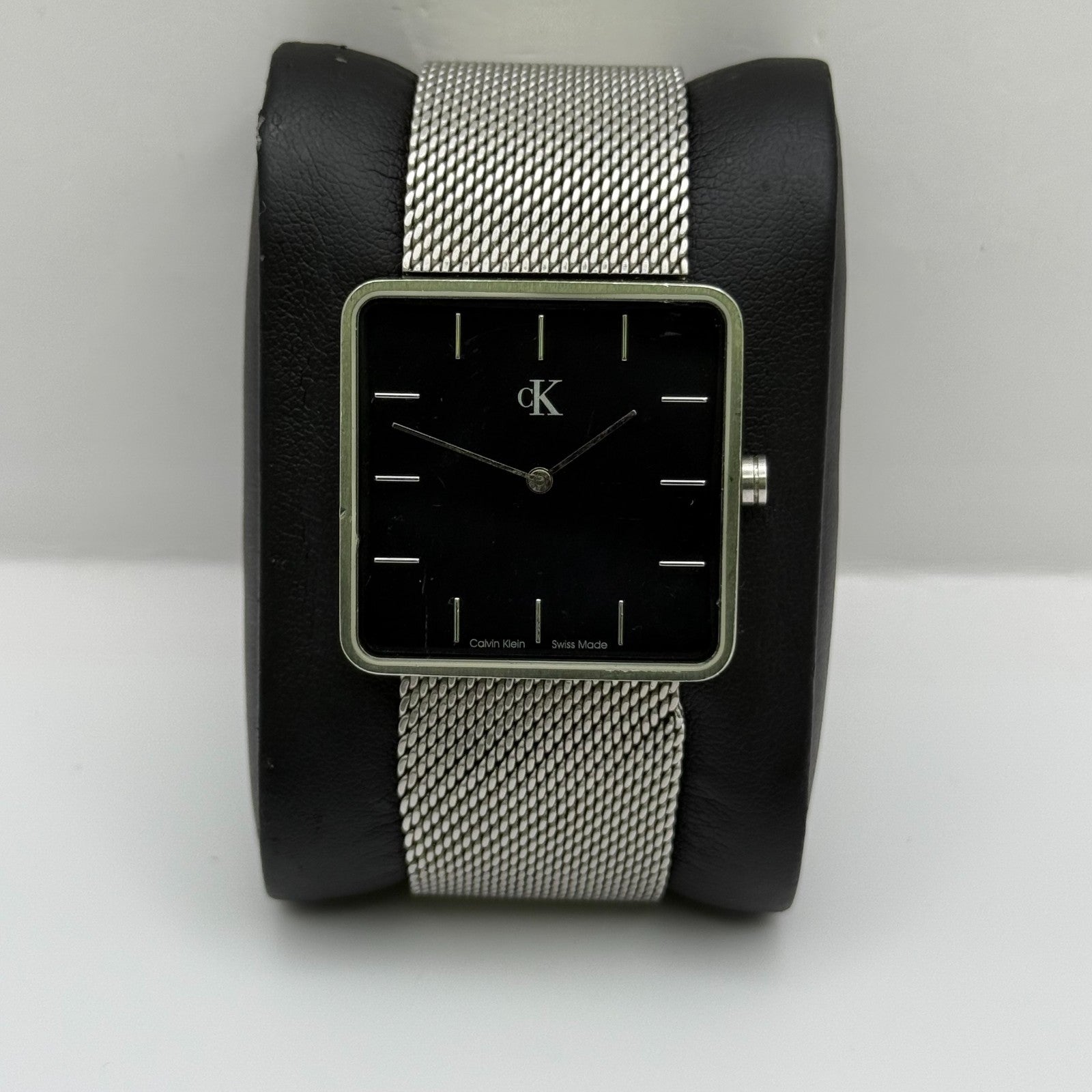 Calvin Klein Ladies Quartz Watch Black Dial Mesh Strap Swiss 30mm PARTS REPAIR