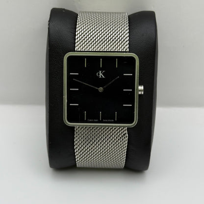 Calvin Klein Ladies Quartz Watch Black Dial Mesh Strap Swiss 30mm PARTS REPAIR