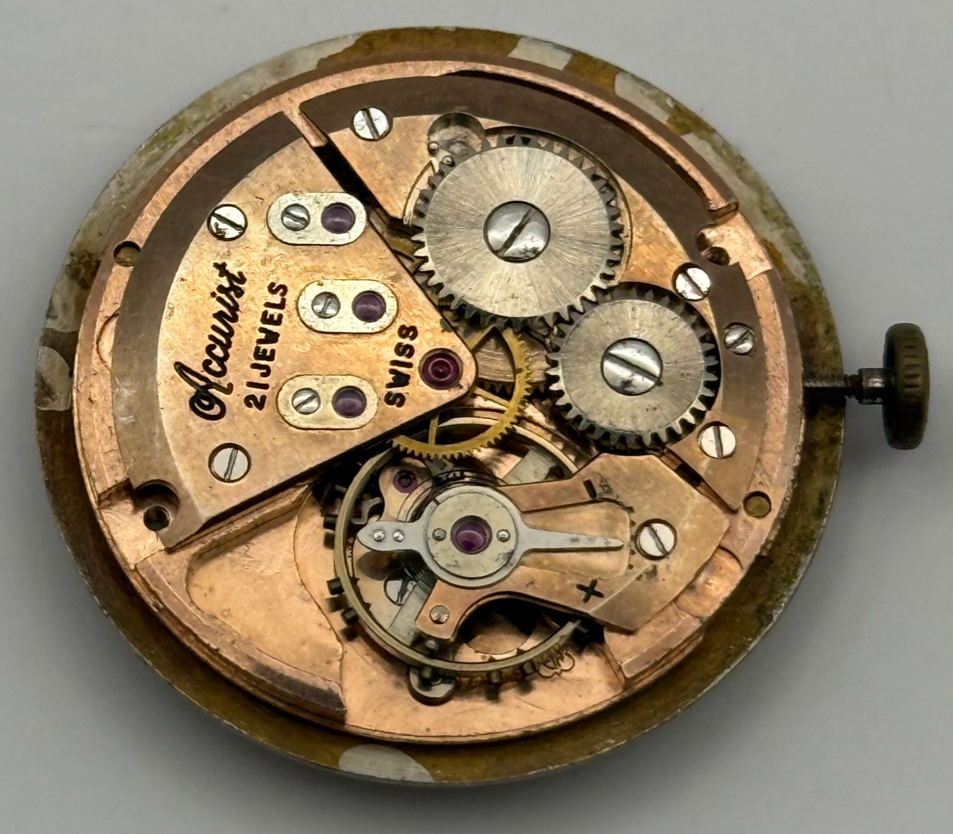 ETA 2409 Watch Movement Running Accurist Date Manual Wind Vintage Parts 25.8mm