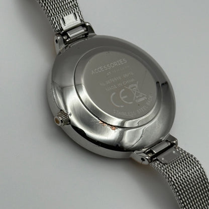 Working  Ladies Accessories Silver Tone Adjustable Mesh Strap 34mm Quartz Watch