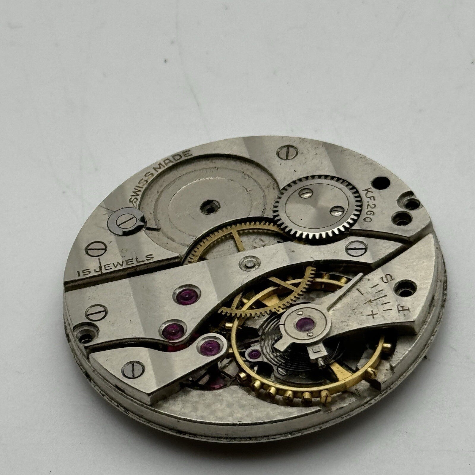 38.7mm Certina Kurth Freres KF 260 Pocket Watch Movement FOR PARTS Repair