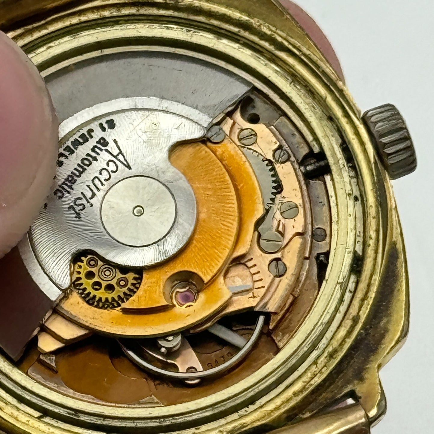 33mm Men’s Vintage Accurist Shockmaster Automatic ETA 2472 Date Dial Watch PARTS