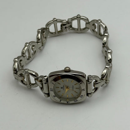 22mm Working Ladies Colleiten Silver Tone Panel Bracelet Quartz Watch 7.2 Inches