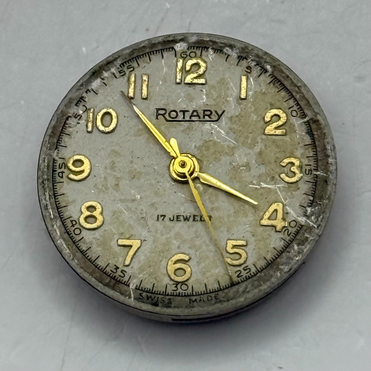 19.8mm Vintage Rotary ETA 1301 Swiss Manual Wind Watch Movement PARTS REPAIR